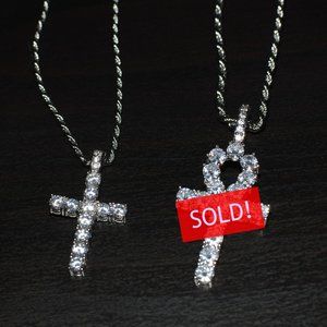[BN]Rope Chain w. VVS CZ Simulated Diamond Pendant